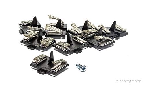 Micro Scalextric reservguide svart paket med 8 styrblad skruvar kompatibel 9v Track System 2019+, tillbehör 5055286678035