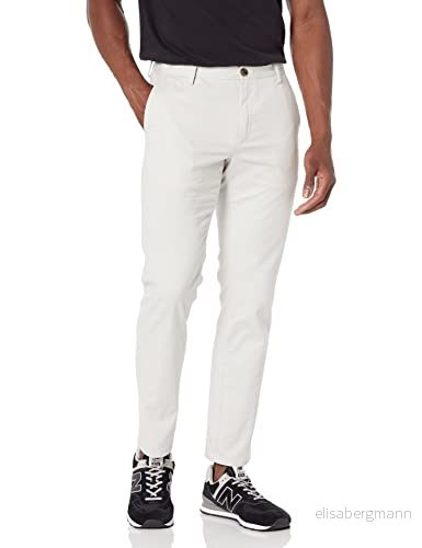 Amazon Essentials Herr Slim Fit Skrynkelbeständig platt framsida Chino Byxa, Silver, 40 W x 32 L 191770240656