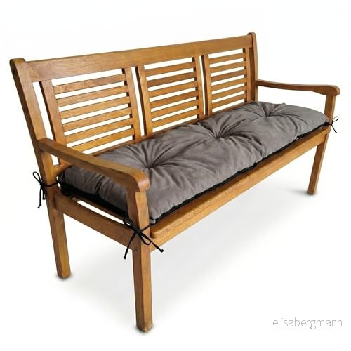 4L Textil Dyna för trädgårdsbänk, hollywoodgunga, bänkdyna, sitt- och ryggdyna, vadderad dyna, trädgårdsdyna, lättskött palldyna (100 x 40, brun) 5902622721637