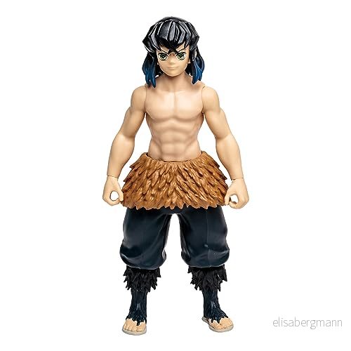 McFarlane Toys Demon Slayer Inosuke Hashibira 12 tums actionfigur rolig pint storlek samlarobjekt med artikulation, 2 svärd och säsong 1 look 787926136579