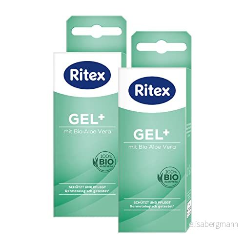 Ritex Gel + glidmedel med ekologisk aloe vera, skyddar och vårdande, vattenbaserad, 100 ml, tillverkad i Tyskland 4001669092012