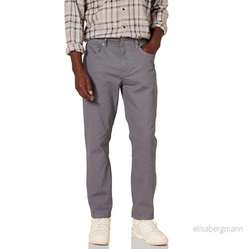 Amazon Essentials Herr Athletic Fit 5 ficka stretch twill byxa (finns i stora och långa), mörkgrå, 30 B x 29 L 193548650544