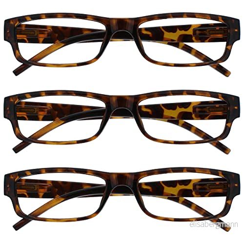 OPULIZE The Reading Glasses Company brun sköldpaddsskal lätt bekväma läsare värde 3 pack designerstil män kvinnor UVR3PK032BR +1,50 5055955304791