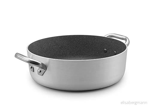 Agnelli ALSA106GPI28 Linea Shark Skin Induktion, låg kastrull, non-stick, med 2 handtag i rostfritt stål, 28 cm 8007441725051