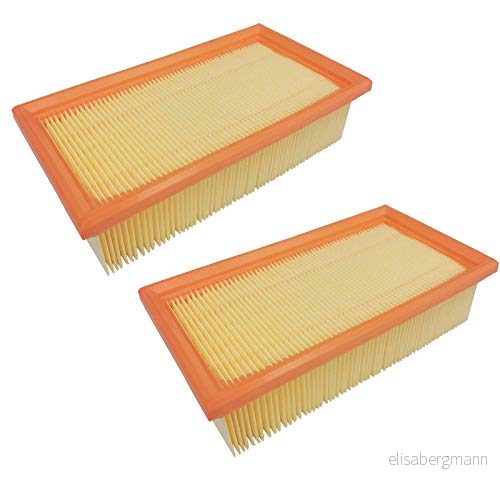 2 x lamellfilter ersättning för Kärcher 6.904 068,K2000E, K2000TE, K3500E, K3501, NT351 eko, NT2000E, NT3500E, NT3501E, NT14/1,NT351 Profi, NT 14/1 Classic Eco huvudfilter, platta veck Filter 781454315109