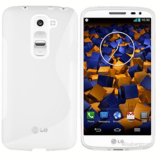 mumbi skal kompatibel med LG G2 mobiltelefon fodral mobiltelefonskal, transparent vit 4251077219154
