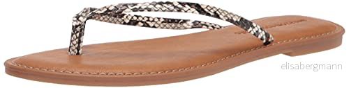 Amazon Essentials stringsandal för kvinnor, Svart vit ormtryck, 6.5 US 840174919162