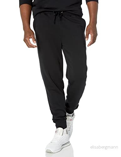 Amazon Essentials lättvikts franska terry-joggingbyxor (finns i stora och långa), svarta, Small 196433878719