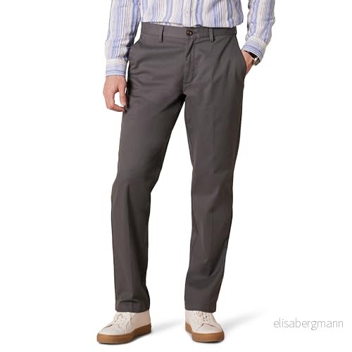 Amazon Essentials Herr rak passform skrynkelfri platt framsida chinos byxa, grå, 33 B x 34 L 191770923269