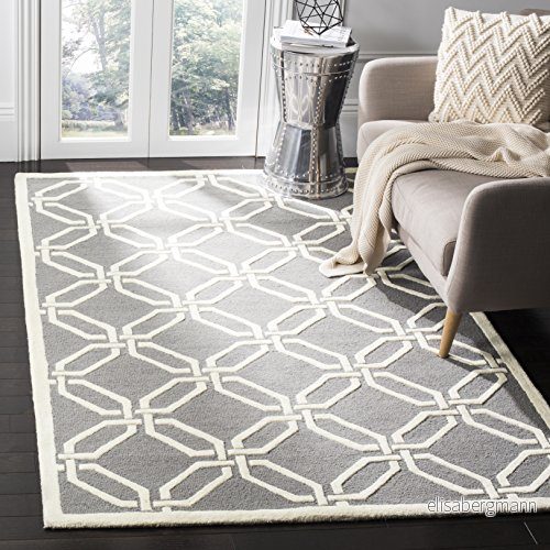 Safavieh Mollie texturerad matta, handtuftad ullmatta i mörkgrå/elfenben, 91 x 152 cm 683726603610