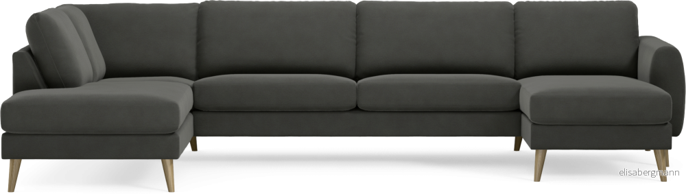 Bridge 3-sits soffa med divan vänster och schäslong höger hniBk