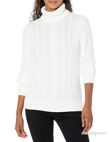 Amazon Essentials dam fiskare kabel polotröja (finns i plusstorlek), vit, medium 195111229638