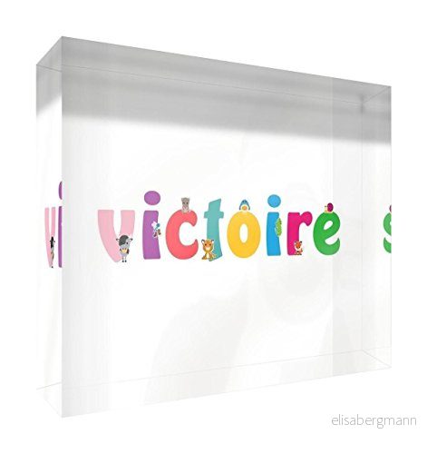 Little Helper påminnelse dekoration akryl transparent polerad som diamant stil illustrativ färgglad med namnet flicknamn Sieg 14,8 x 21 2 cm stor 5056117122536