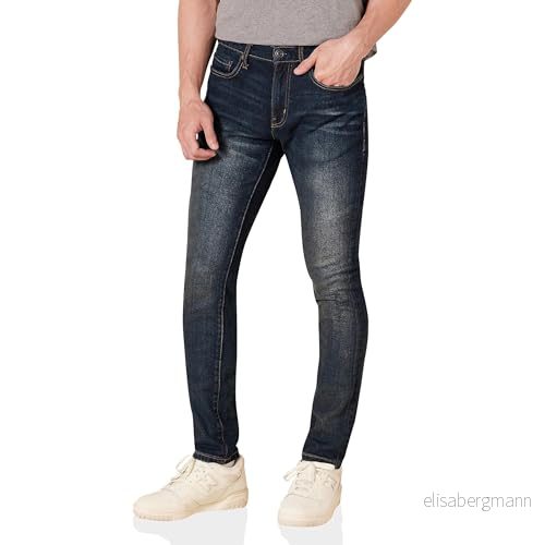 Amazon Essentials Skinny Fit jeans för män, Mörk lavering, 32W / 30L 191770621233