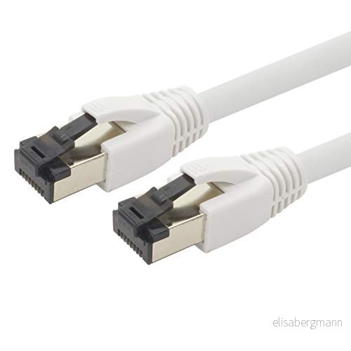 3m Cat 8 nätverkskabel CAT8 kabel vit 1 st Cat.8 Lan 2000 Mhz 40 Gbit s 40GBase T POE + patchkabel Ethernet LSZH x 3 meter 4251073686103