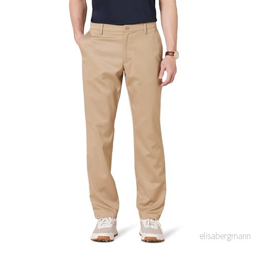 Amazon Essentials mäns atletisk passform stretchgolfbyxor (finns i stora och långa), kakibrun, 34 B x L 197153022642