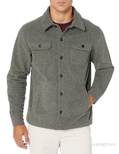 Amazon Essentials långärmad polär fleece skjorta jacka, mörkgrå ljung, medium 195111103761