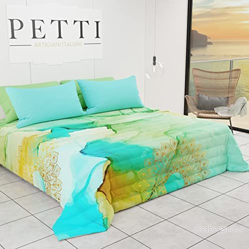PETTI Hantverkare Italienska Triple Sommar Spring Sängöverdrag Enkel Ritning Etnisk 02 100% Microfiber Anallergisk Made in Italy 8056992311220