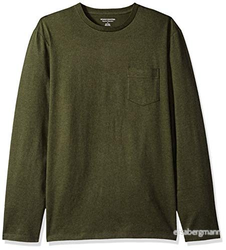 Amazon Essentials långärmad T shirt för män, normal passform, olivljung, X Small 191770586877