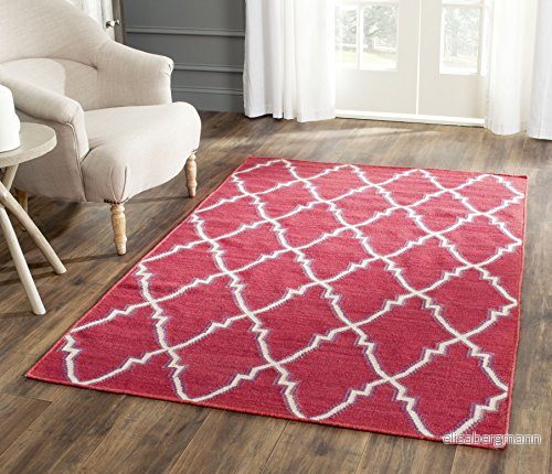 Safavieh Nico Dhurrie handvävd matta, DHU564B 6 P 121 X 182 cm Red/Ivory 683726740193