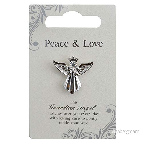 Guardian Angel Fred & kärlek Presentidé Knytlapp Broschnål, silver, en storlek 5053944613039