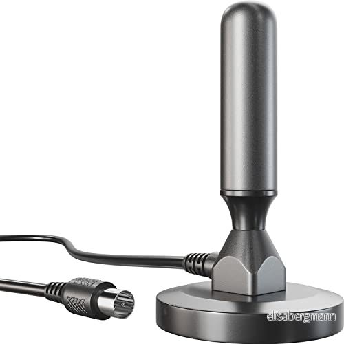 KabelDirekt DVB T2 antenn (DVB HD, högkvalitativ digital mottagning, stabil magnetisk fot, 3m kabel för alla , T mottagare, robust design) 4260414843365