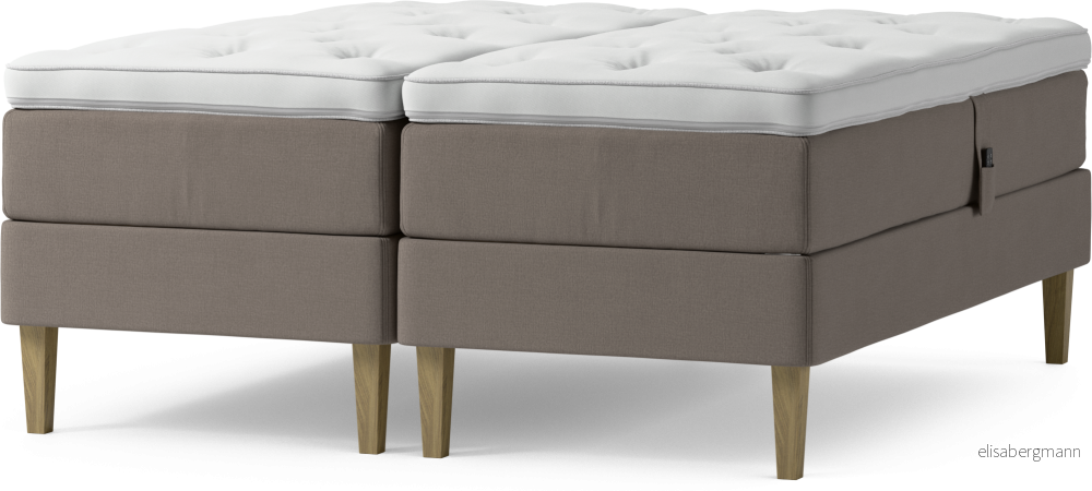 Delux Dream Ställbar säng, dubbelsäng med bäddmadrass och sängben tLp4a