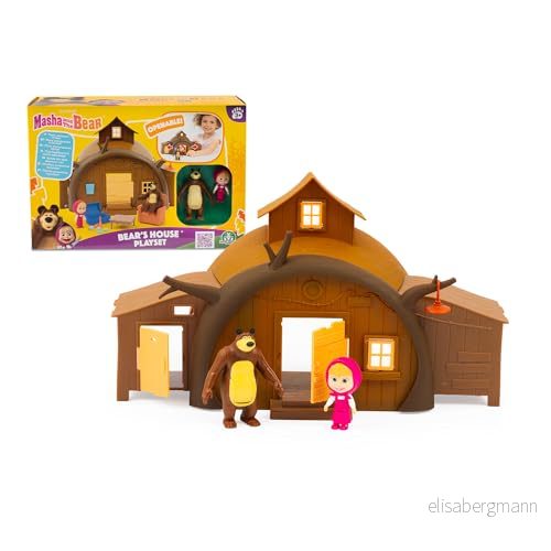 Masha & Michka, Michka House, 2 figurer ingår, och 15 tillbehör, leksaker för barn från 3 år, MHA22 8056379161882