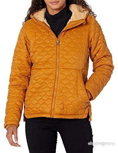 Amazon Essentials lättviktig vattentålig sherpa fodrad pufferjacka med huva, kamel, X Large 195111125091