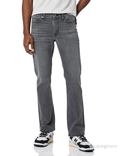 Amazon Essentials Men's Bootcut jeans smal passform, Tvättad grå, 34W / 32L 196433110963