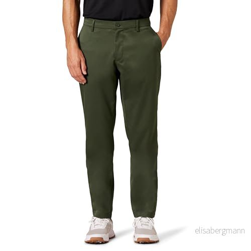 Amazon Essentials mäns atletisk passform stretchgolfbyxor (finns i stora och långa), mörk oliv, 40 B x 32 L 197153024134