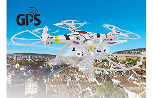 JAMARA 422025 Payload GPS Altitude HD WiFi FPV Position Hold Coming Home, kompass, LED riktningsvisning, underspänningsvarning, upp till 40 km/h, rotorblad snabbväxlingssystem, lastkapacitet 350 g 4042774433970