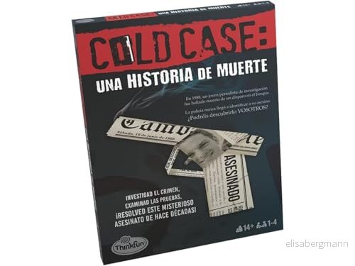 ThinkFun Cold Case 1: En historia om död, logik och forskning för vuxna, 1 4 Spelare, Ålder 14+ Ålder, Spansk version 4005556764686