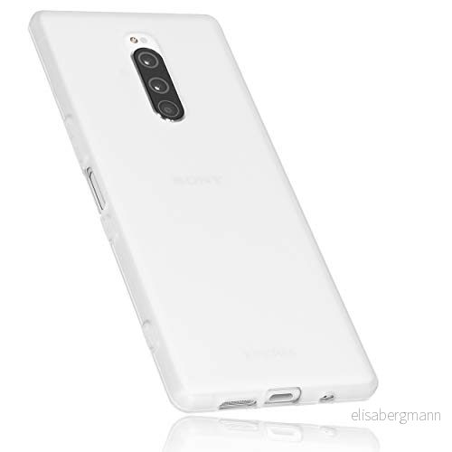 mumbi Skyddsfodral kompatibelt med Sony Xperia 1 mobiltelefonfodral exakt passform transparent vit 4251657903282