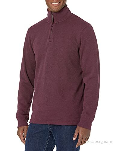 Amazon Essentials Herr kvarts dragkedja fransk ribbtröja, vinröd ljung, XX Large 193548625580