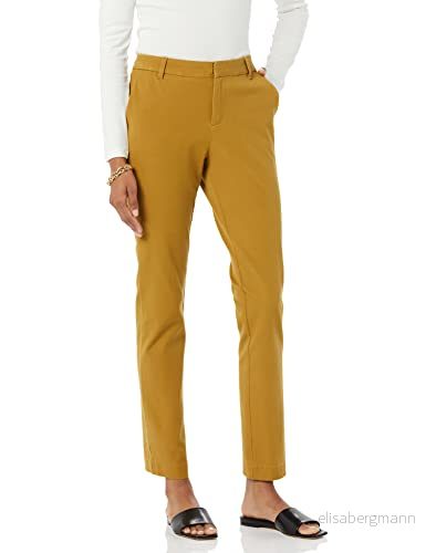 Amazon Essentials Dam Bi Stretch Full längd Byxor med raka ben, Mörk Kamel, 14 196433088415