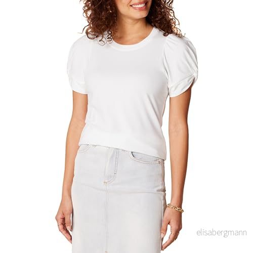 Amazon Essentials dam klassisk passform tvinnad ärm rund hals t shirt, vit, X Large 195111454559