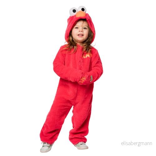 Rubies Officiell Sesame Street Elmo kostym för småbarn, barndräkt, storlek S, 3 4 år 883028450985