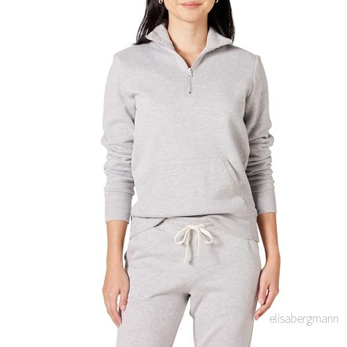 Amazon Essentials långärmad fleece kvartsdragkedja för kvinnor (finns i plusstorlek), ljusgrå ljung, medium 194223385386