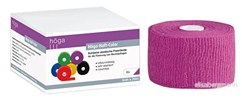 Höghållfast fäste, töjd, kohäsiv självhäftande elastisk, 6 cm x 20 m, lila, 1 st. 4017949010126