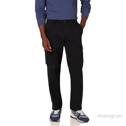 Amazon Essentials Men's Stretchiga cargobyxor med rak passform (finns i Big & Tall), Svart, 48W / 28L 196433249892