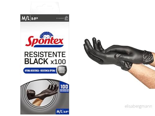 Spontex Handskar Resistent Black 100 Storlek M/L 3384129350183
