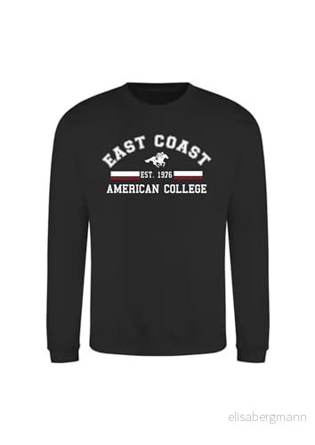 AMERICAN COLLEGE USA tröja med tryck varma kläder blandade män och kvinnor casual modell ACSCRW2 svart XL, svart, XL 3666052671284