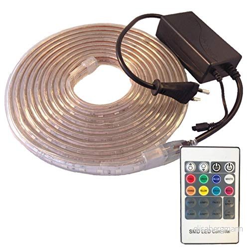 Ahorraluz LED-remsor, 220 V, 5050 RGB, med fjärrkontroll, vattentät, IP67, ränder, 230 10 m 8462726700701