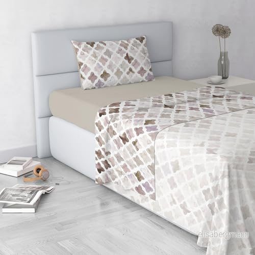Italian Bed Linen FASHION Set med säng, tillverkad i Italien, mikrofiber, Florens, mellanstor 8058575156266