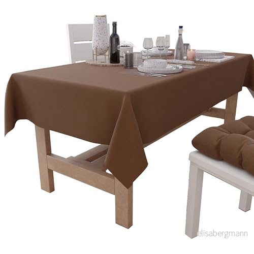 PETTI Artigiani Italiani Duk, Bordduk, Bordsduk, Kök i Bomull Design Enfärgad Brun X24 sits (140 x 450 cm) 100% Made in Italy 5056411137380