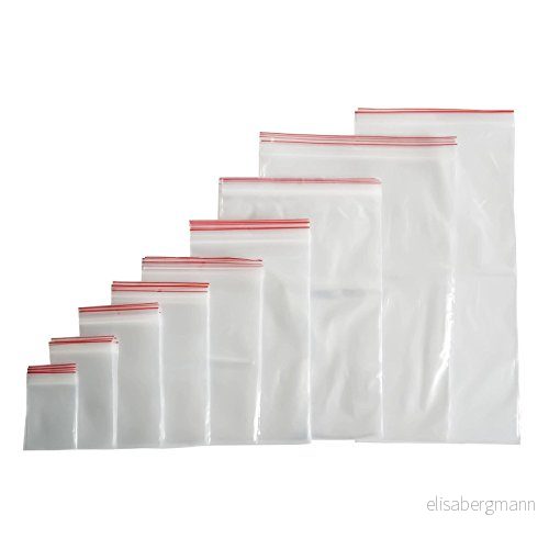 100 stycken ZIP påsar med tryckförslutning, polypåse, påse, förslutningspåse, hölje, återförslutningsbar (40 storlekar att välja mellan) 5907501755017