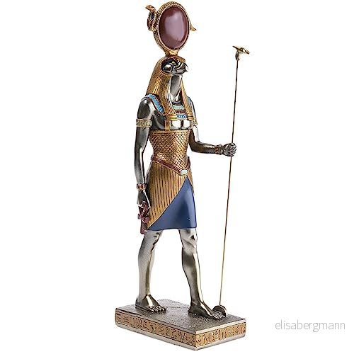 lachineuse Staty Ra 31 cm egyptisk gud antik statyett objektfigur falkhuvud fågel örn byst original presentidé för inredning 3700512402947