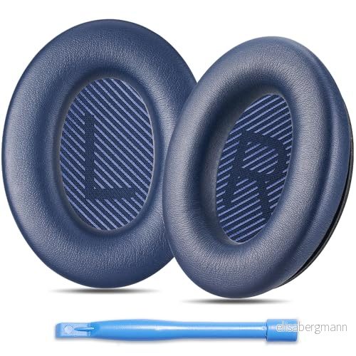 AHG Accessory House qc ersättningsöronkuddar för Bose QuietComfort 35 II/QC35, QCSE, QCSC och QC45 trådlösa hörlurar - midnattsblå, premiummaterial 5060775081524