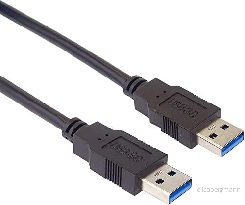 PremiumCord USB 3.0 anslutningskabel 0,5 m, datakabel SuperSpeed upp till 5 Gbit/s, laddkabel, typ A kontakt, 9 pin, färg svart, längd m 8592220022600